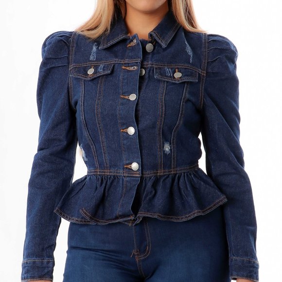 Jackets & Blazers - 💥Distressed Peplum Denim Jacket💥